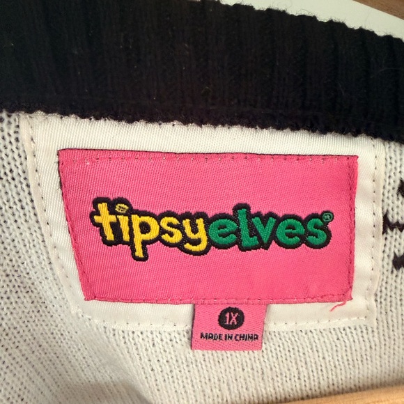 Tipsy Elves Black Sweater with Colorful Lights - Picture 2 of 5